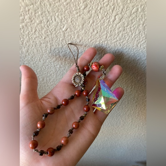 Hand Crafted Jewelry - Bohemian Beaded Suncatcher with Sunflower Charm